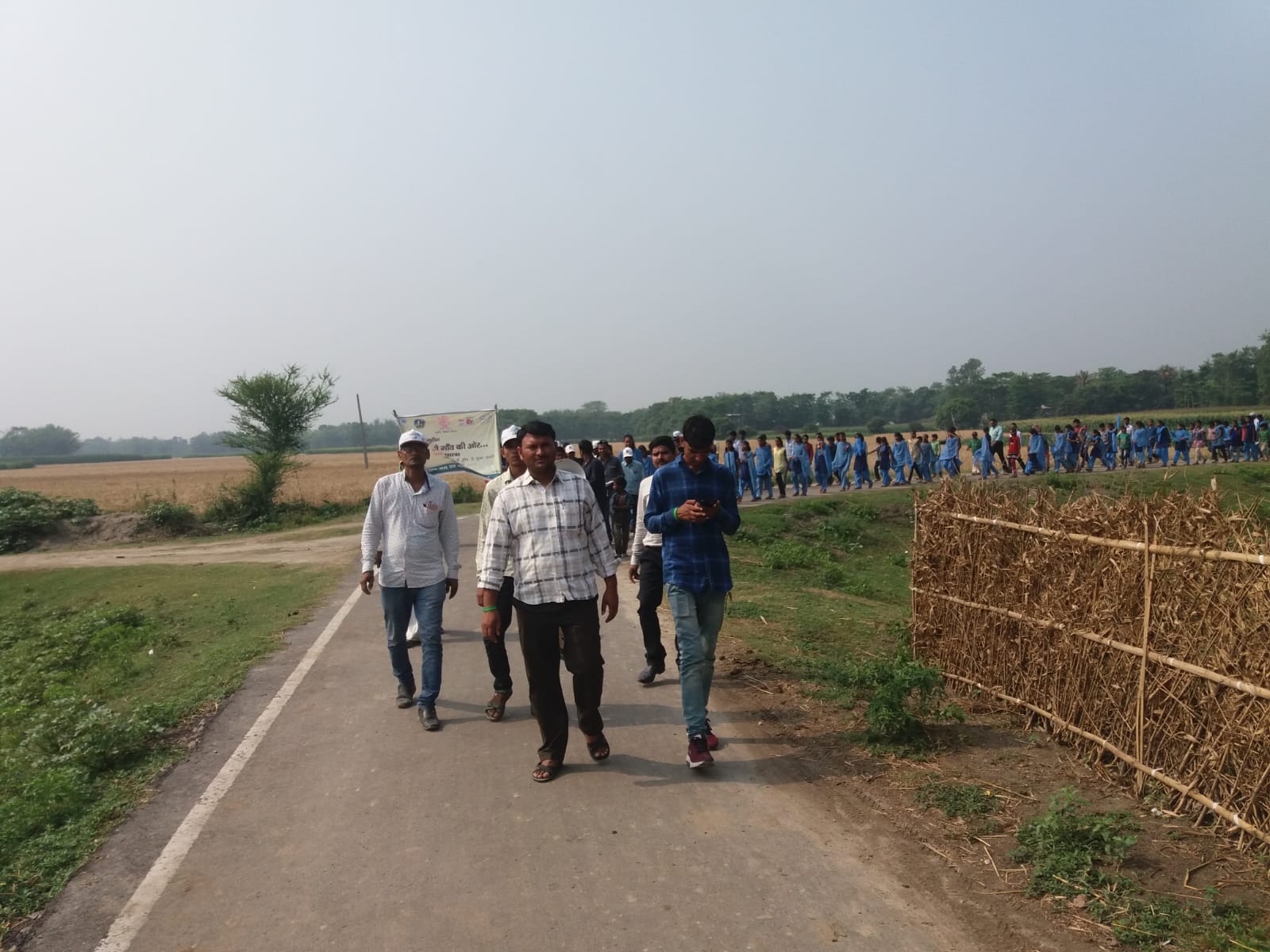 Group of volunteers with masks