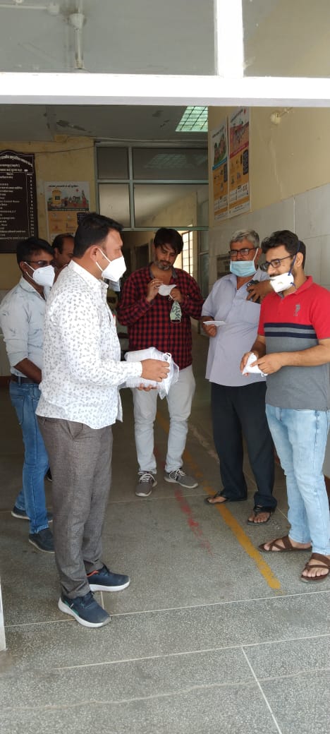 Mask stitching in progress